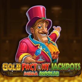 Gold Factory Jackpots Mega Moolah online game logo by Aurum Signature Studios on azurslotcasino.net