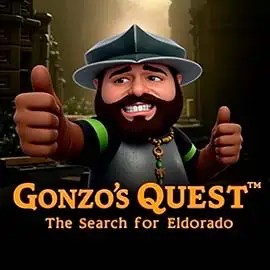 Gonzo's Quest online game logo by NetEnt on azurslotcasino.net